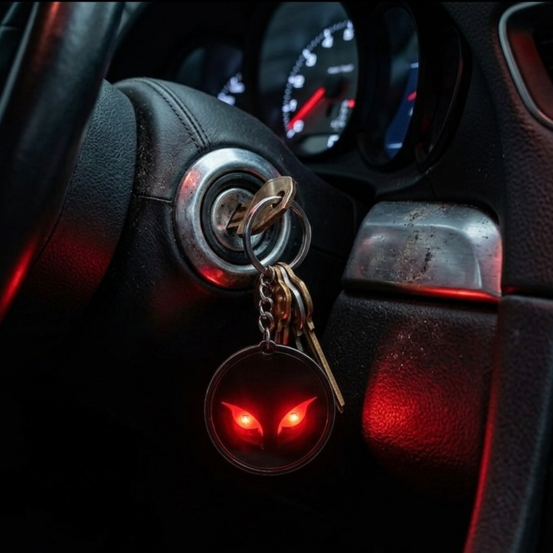 Close-up of keychain / helmet holder